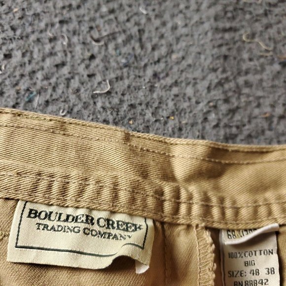 Boulder Creek Trading Cargo Pants Big Tall Mens Size 48 38L Tan Cotton Chino Kha - Picture 3 of 7